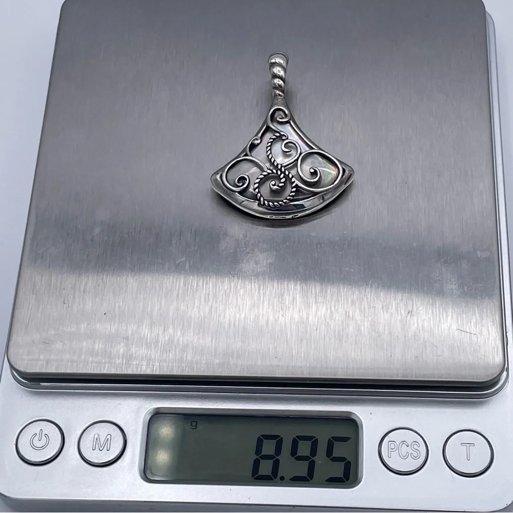 Carolyn Pollack Relios 925 Sterling Silver Mother of Pearl Openable Bell Pendant - Picture 5 of 7